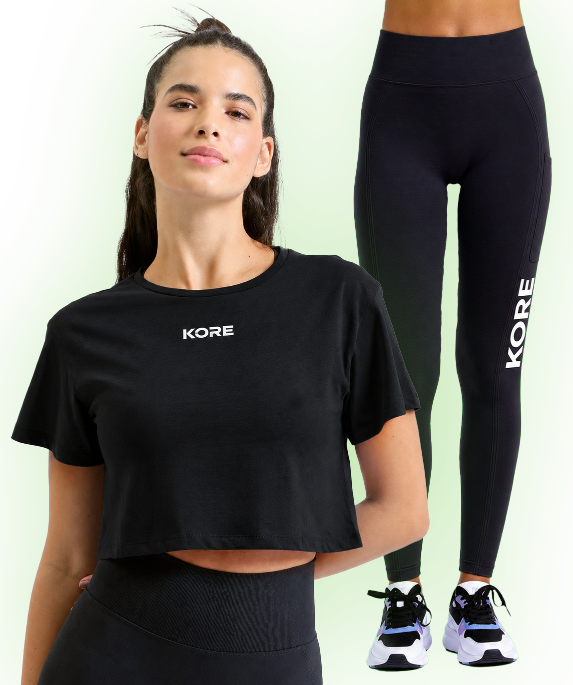 KORE Women’s Crop Top & Seamless Flex Leggings Bundle