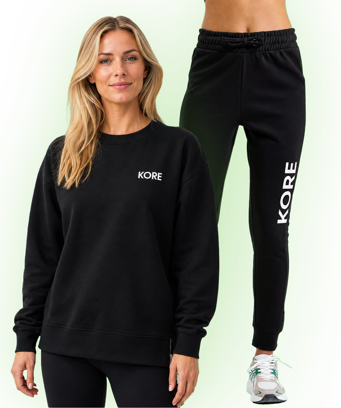 KORE Women’s Chill Zip Sweatshirt & Fitted Joggers Bundle